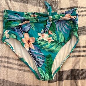Kona Sol Teal and Blue Bikini Bottom